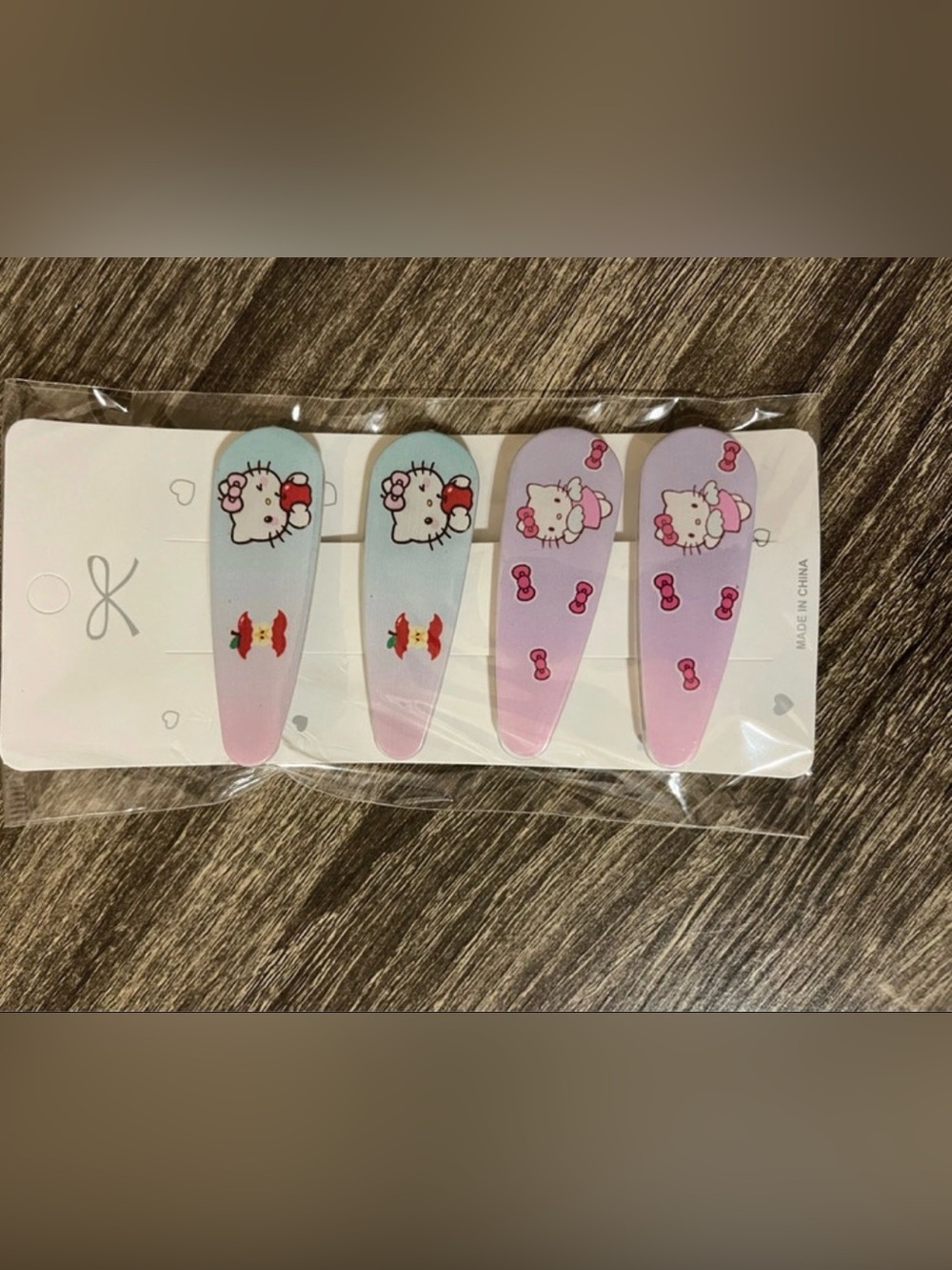 Hello Kitty Inspired Pink & Light Blue Kids Hair Clip Set
